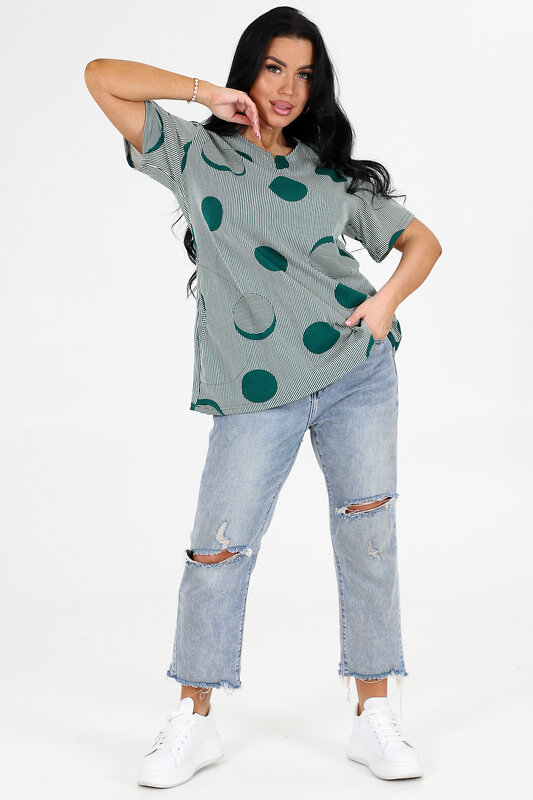 Натали Туника 406026 6087 зеленая полоска