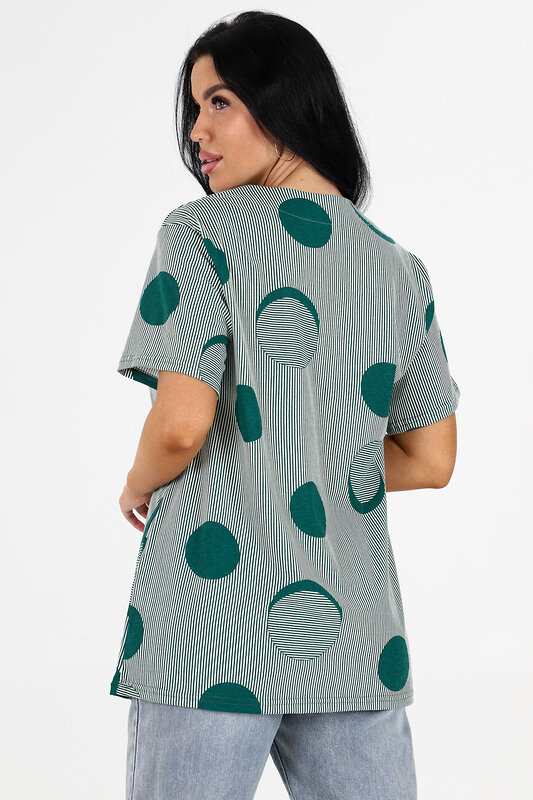 Натали Туника 406026 6087 зеленая полоска