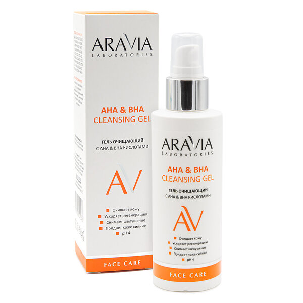 ARAVIA Laboratories Laboratories Гель очищающий с АНА & ВНА кислотами АНА & ВНА Cleansing Gel, 150 мл/12, 406522 А022 