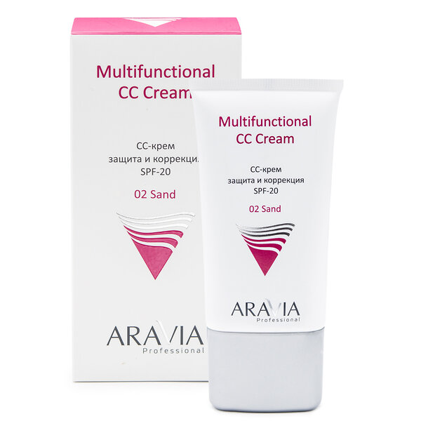 ARAVIA Professional СС-крем защитный SPF-20 Multifunctional CC Cream, Sand 02, туба 50 мл/15 406644 9207 
