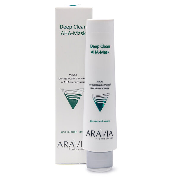 ARAVIA Professional Маска очищающая с глиной и AHA-кислотами для лица Deep Clean AHA-Mask, 100 мл/15 406653 9001 