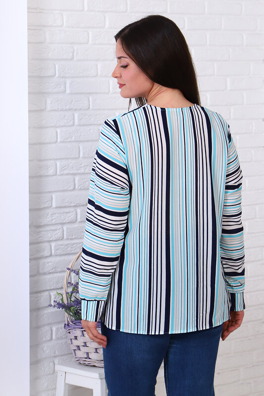 Натали Туника 407935 52194 голубая полоса