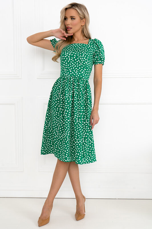 Open-style Платье 418434 6215 зеленый/белый
