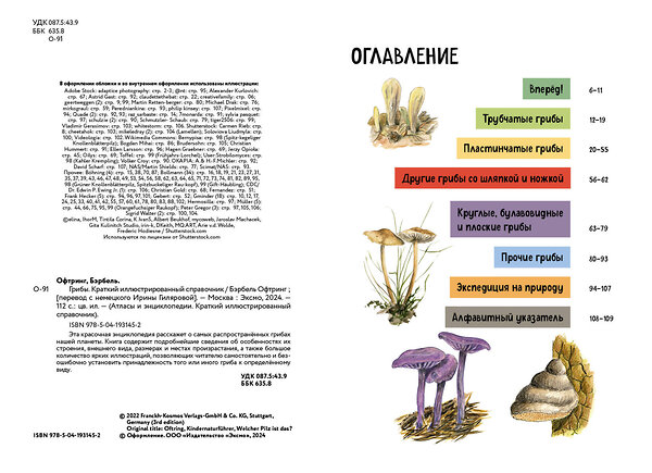 Эксмо Бэрбель Офтринг "Грибы. Краткий иллюстрированный справочник" 427887 978-5-04-193145-2 