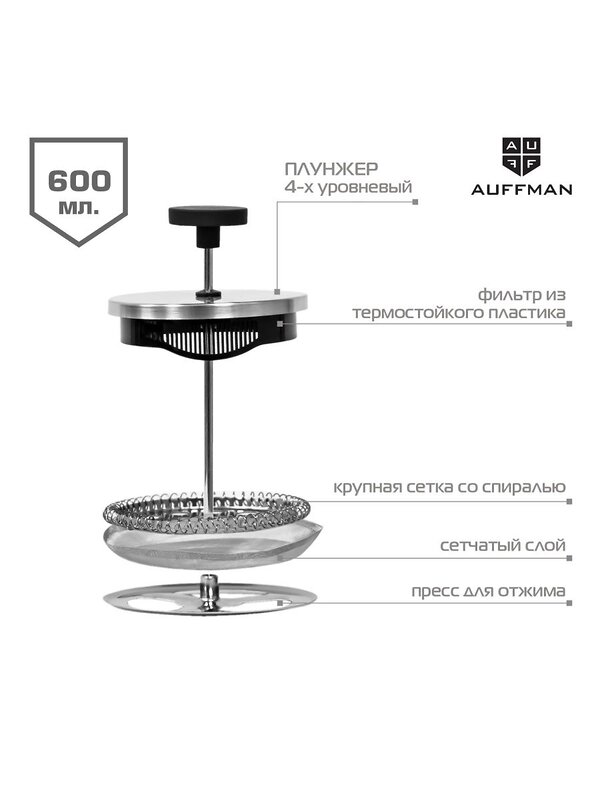 AUFFMAN Френч-пресс 429815 AM-2011 серый