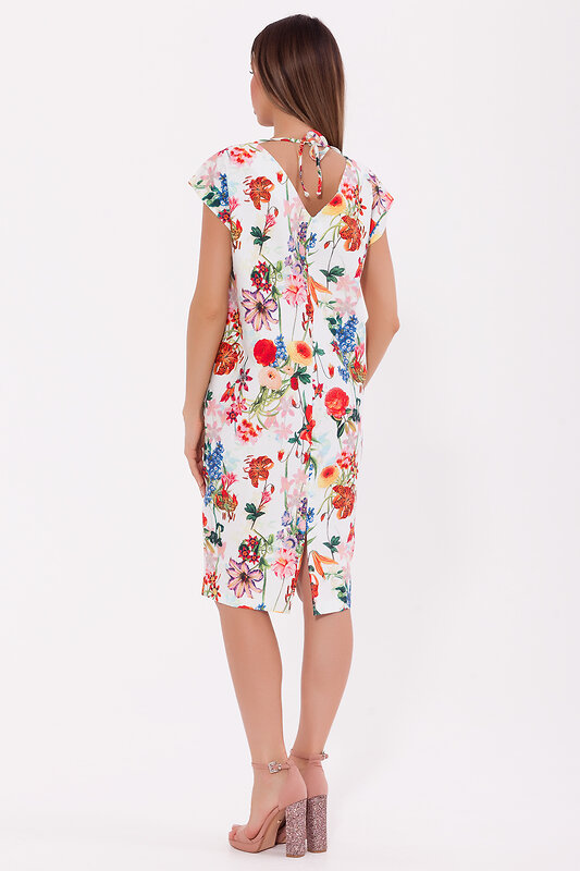 VISERDI Платье 70262 1506-лил 459830 Белый/красные цветы