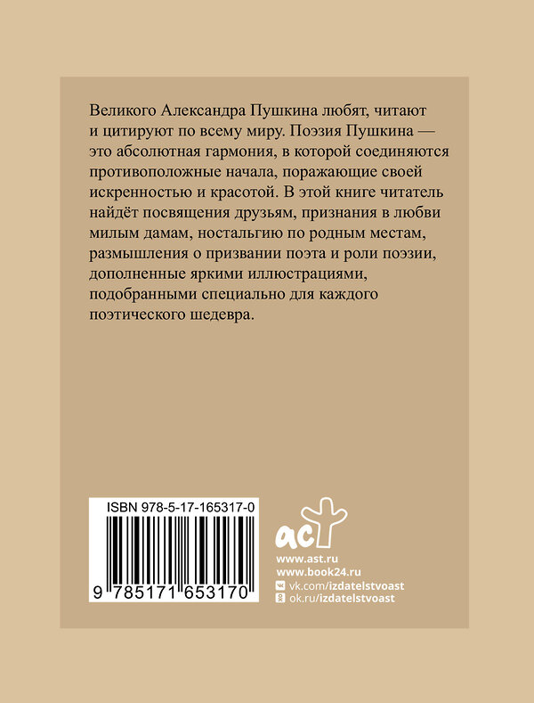 АСТ Пушкин А.С. "Пушкин. Избранная лирика с иллюстрациями" 443642 978-5-17-165317-0 