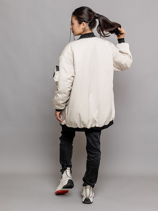 BATIK Бомбер 447547 635-24в-2 Экрю/ярко-зеленый