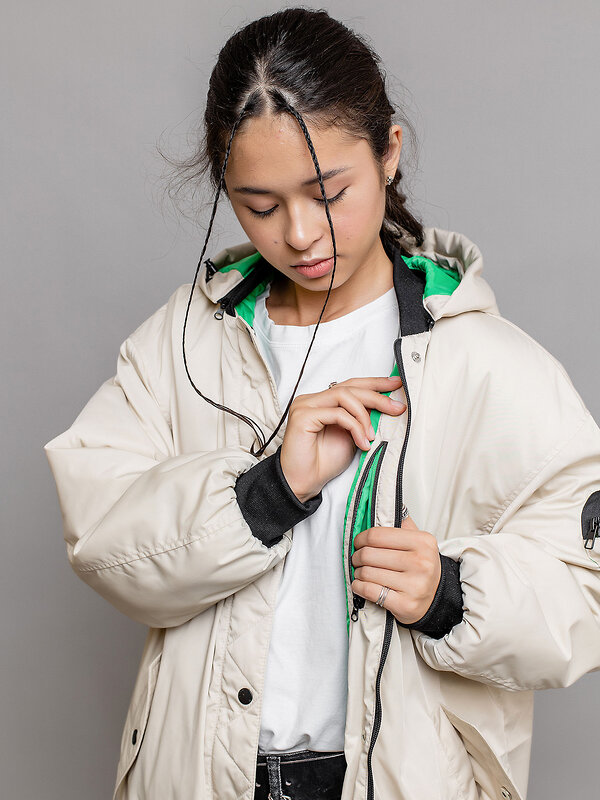 BATIK Бомбер 447547 635-24в-2 Экрю/ярко-зеленый