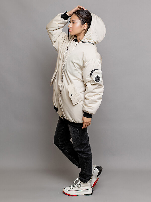 BATIK Бомбер 447547 635-24в-2 Экрю/ярко-зеленый