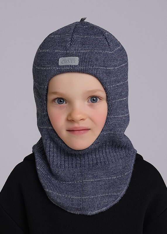 CLEVER Шапка 454093 433872ак флис джинсовый