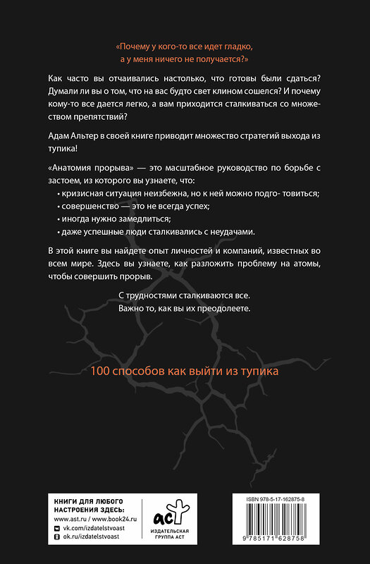 АСТ Адам Альтер "Анатомия прорыва. Как купировать демотивацию и дойти до цели" 455679 978-5-17-162875-8 