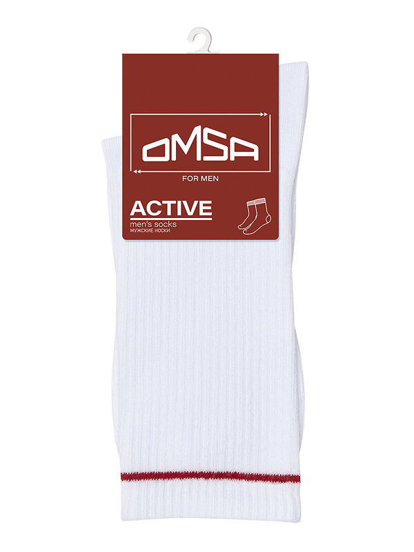 Omsa Носки 465860 OMSA ACTIVE 115 Bianco/Rosso (Белый)