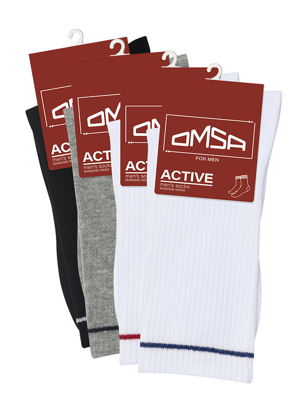 Omsa Носки 465860 OMSA ACTIVE 115 Bianco/Rosso (Белый)