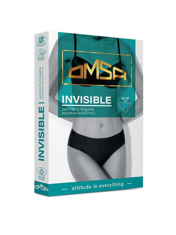 Omsa Трусы 467945 1. БOmD_B Invisible 2213-01SS Slip (термоклеевая обработка края), PA Nero (Черный)