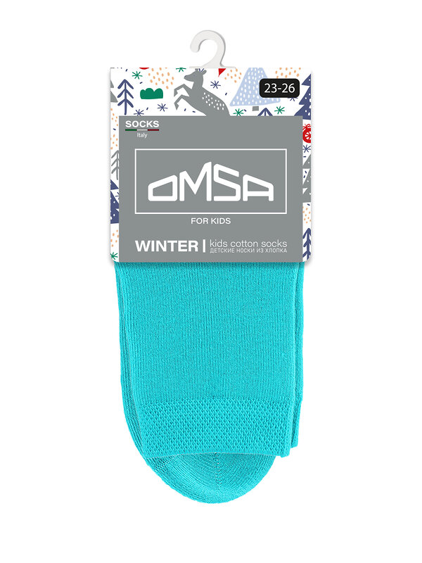 Omsa Носки 474336 OMSA kids   Calzino 21C05 плюш Acqua (Голубой)