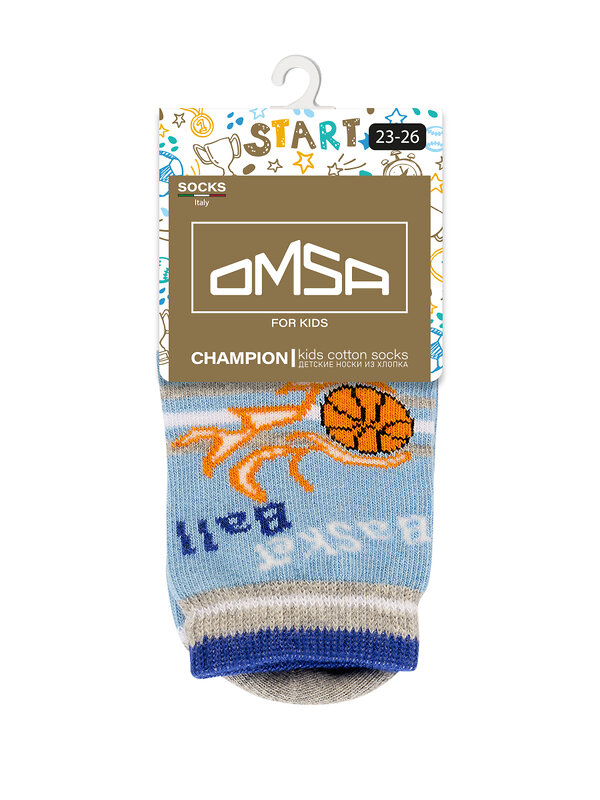 Omsa Носки 474411 OMSA kids   Calzino 21S13 (Футболист) Blu Сhiaro (Голубой)