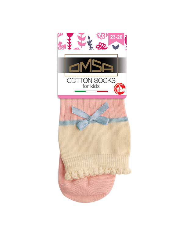 Omsa Носки 474519 OMSA kids   Calzino 22C01 с бантиком и пикотами по резинке Rosa Chiaro (Розовый)