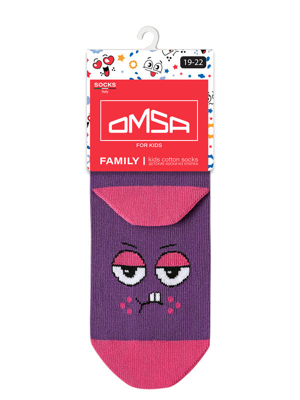 Omsa Носки 476110 OMSA kids   Calzino 21P42 (Смайлики) Viola (Фиолетовый)