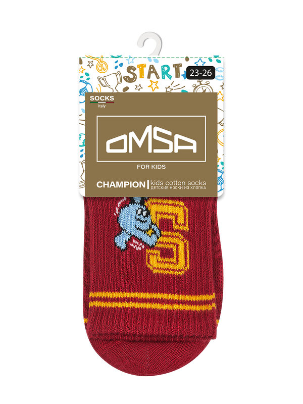 Omsa Носки 476129 OMSA kids   Calzino 21S02 с буквами на резинке Rosso (Красный)