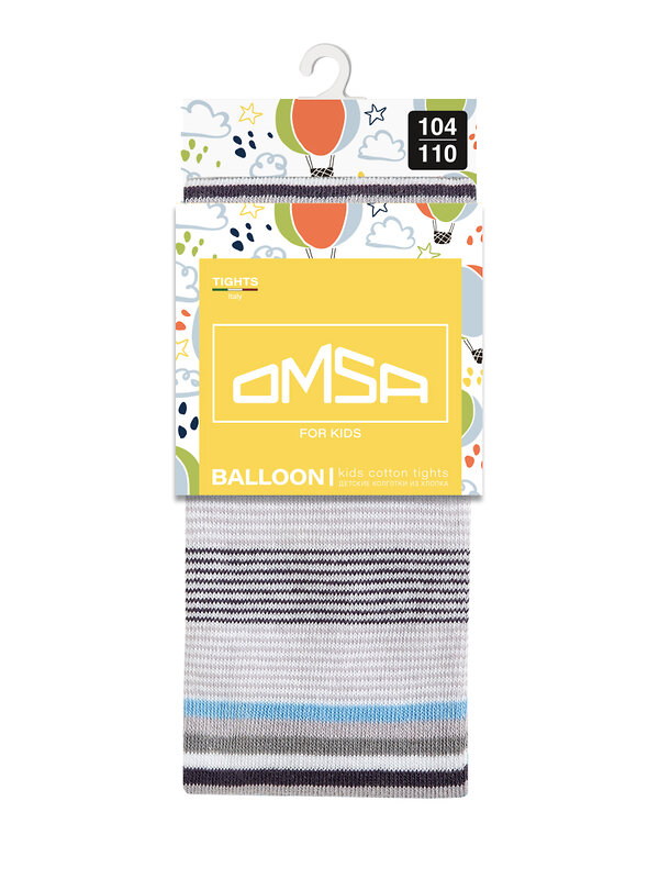 Omsa Колготки 476352 OMSA kids Collant  11P11-2 в полоску Grigio Chiaro (Серый)