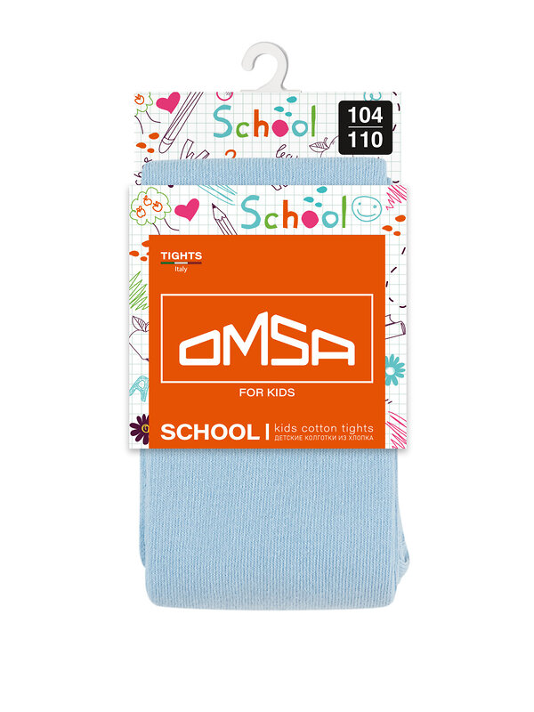 Omsa Колготки 476365 OMSA kids Collant   11С01-2 школа гладь Blu Сhiaro (Голубой)