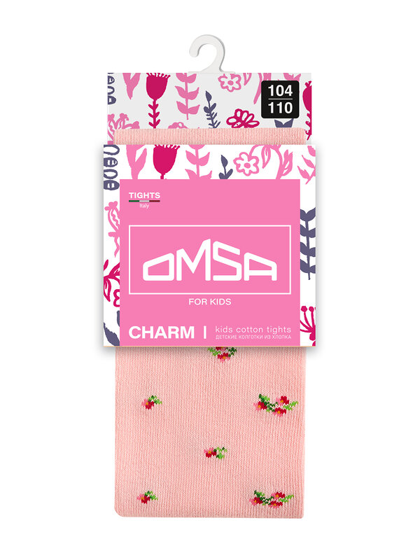 Omsa Колготки 476366 OMSA kids Collant  12Р43-1 дет.сад с рисунком (розочки) Rosa Chiaro (Розовый)