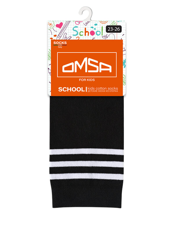 Omsa Гольфы 476475 OMSA kids   Gambaletto 31P10 гладь полоски Nero (Черный)