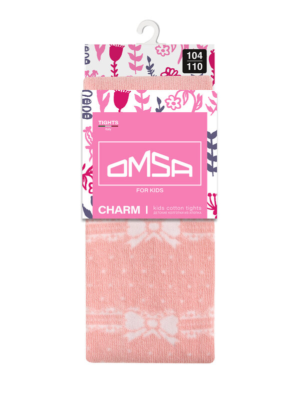 Omsa Колготки 476518 OMSA kids Collant  12Р32-2 с рисунком (бантики) Rosa Chiaro (Розовый)