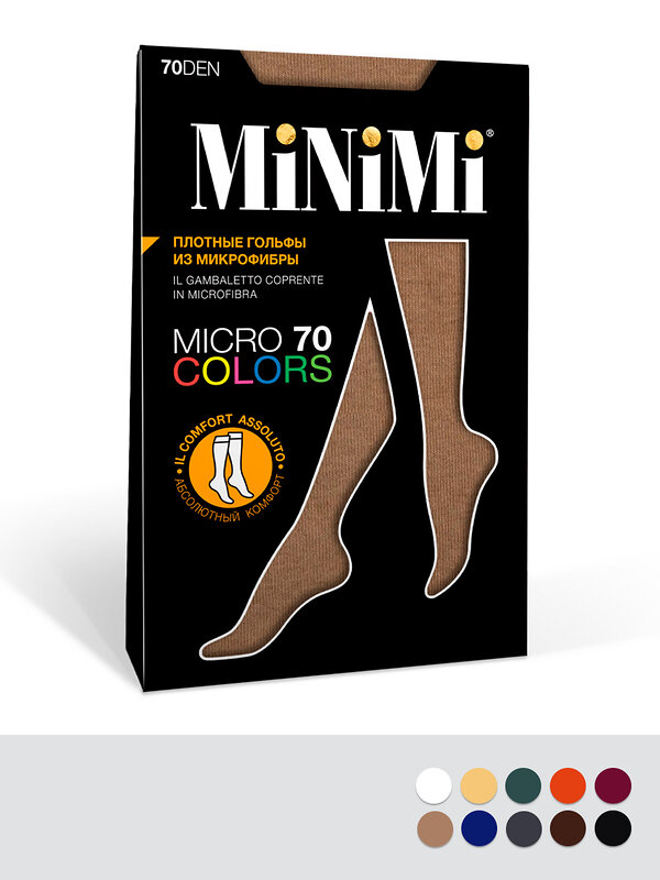 Minimi Гольфы 477937 gamb. MICRO COLORS 70 3D гольфы Caramello (Бежевый)