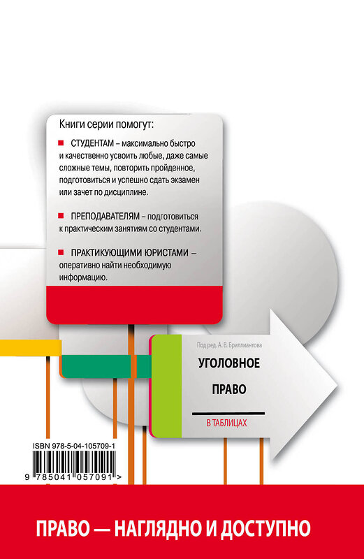 Эксмо Бриллиантов А.В. "Уголовное право в таблицах и определениях. 2-е издание, исправленное и дополненное" 484513 978-5-04-105709-1 