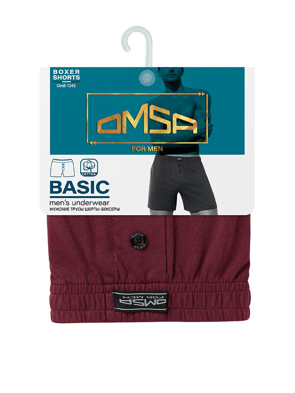 Omsa Трусы 491701 OmB 1243 Шорты-Боксеры мужские с закрытой резинкой, CO Jeans (Синий)