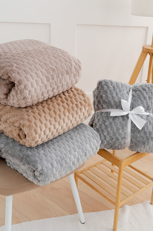 Натали Плед 500759 Плед покрывало Черепаха однотонный велсофт бежевый