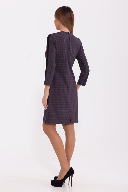 VISERDI Платье 81800 10033-клт 4191070 Темно-серый/бордовая клетка