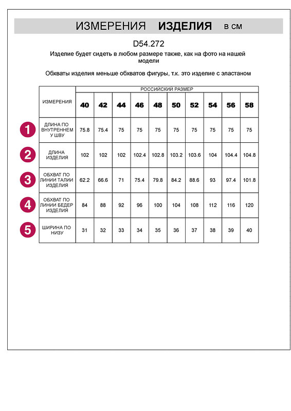 VILATTE Джинсы 507003 D54.272 синий-стирка