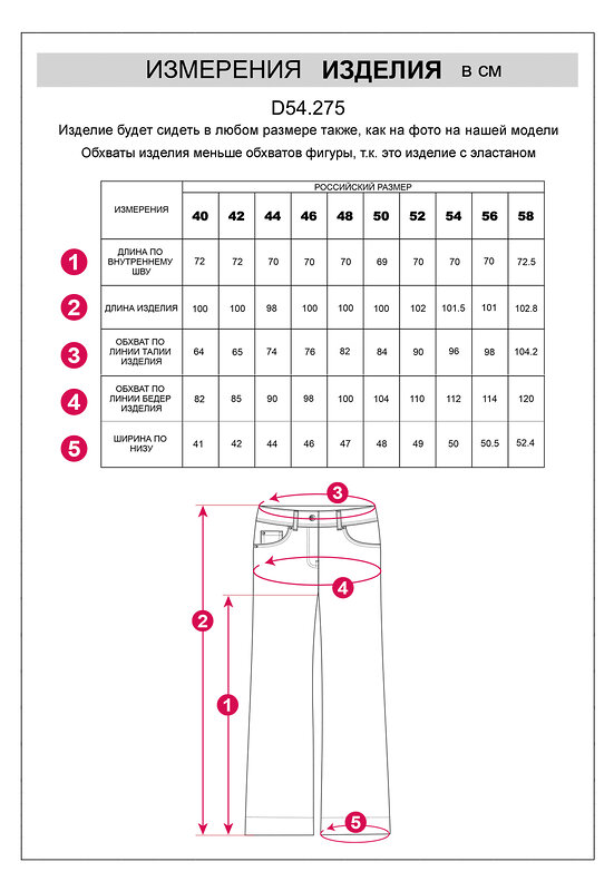 VILATTE Брюки 507009 D54.275 сине-голубой