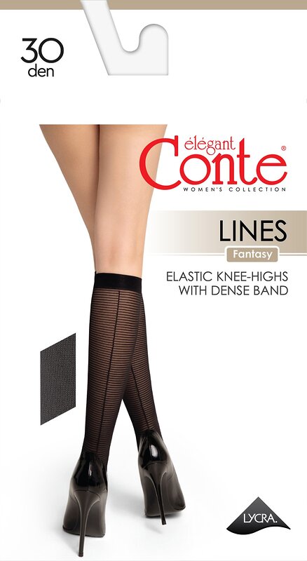 Conte elegant Гольфы 509305 FANTASY LINES nero