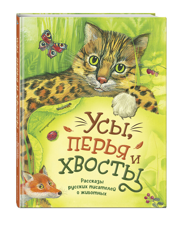 Эксмо Чехов А., Куприн А., Мамин-Сибиряк Д., Пришвин М., Ушинский К. "Усы, перья и хвосты. Рассказы русских писателей о животных (ил. М. Белоусовой)" 512315 978-5-04-195289-1 