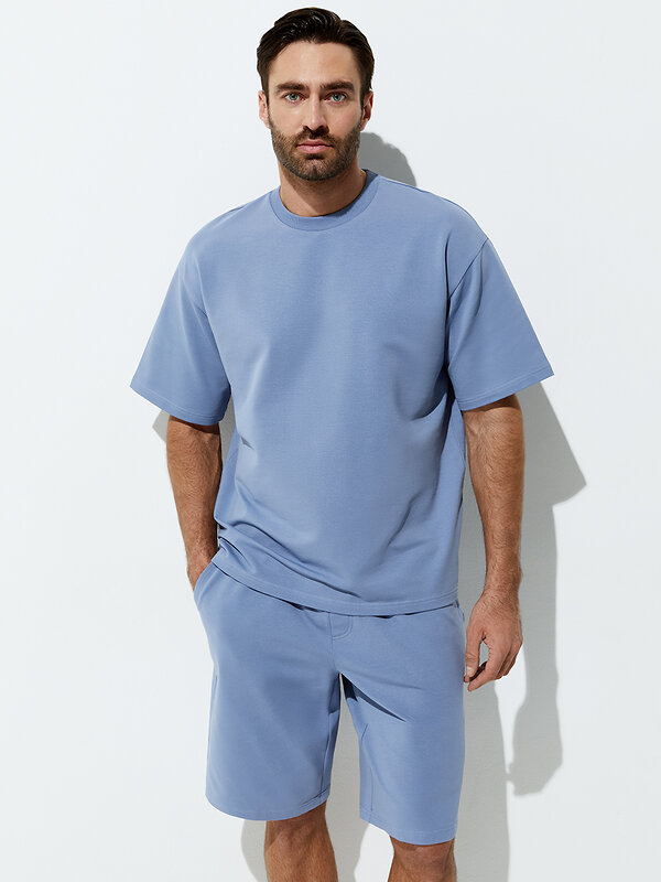 Omsa Футболка 526313 OmU 1453С Футболка мужская OVERSIZE, CO+EL Cadet Blu (Голубой)