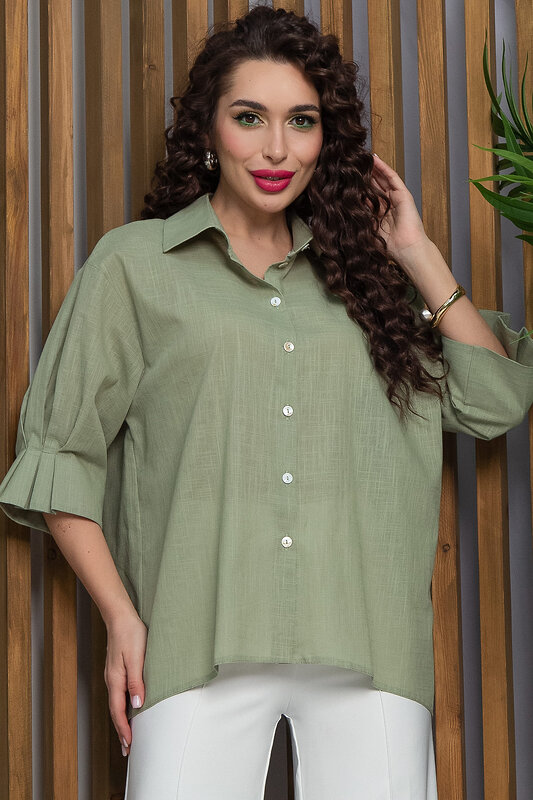 LT Collection Блуза 527646 Б13307-5М оливковый