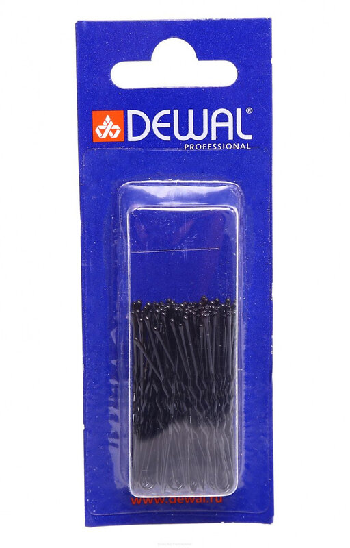 Dewal Шпильки для волос волна SLT45V-1/60, 45 мм, чёрный, 60 шт. 532016 1914 