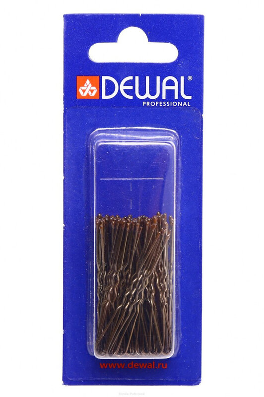 Dewal Шпильки для волос волна SLT45V-3/60, 45 мм, коричневый, 60 шт. 532099 1915 
