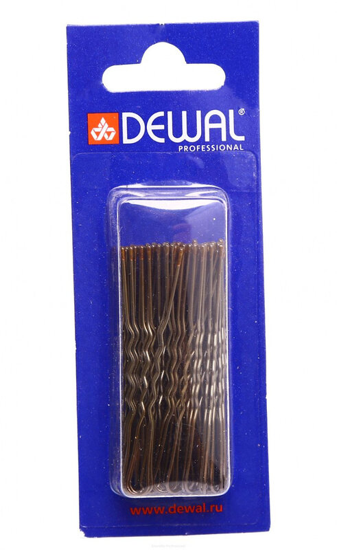 Dewal Шпильки для волос волна SLT60V-3/60, 60 мм, коричневый, 60 шт. 532100 1918 