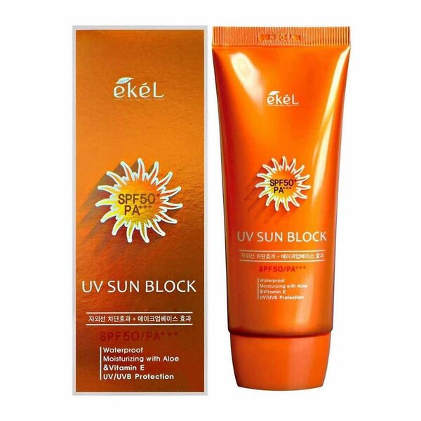 Ekel Увлажняющий солнцезащитный крем с экстрактом алоэ вера / SPF50+ PA+++ UV/UVB Sun block, 70 мл 535954 18733 