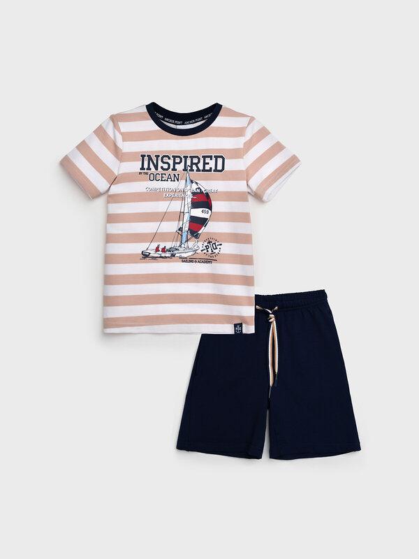 PLAYTODAY Комплект 536837 12512384 тёмно-синий,бежевый,белый