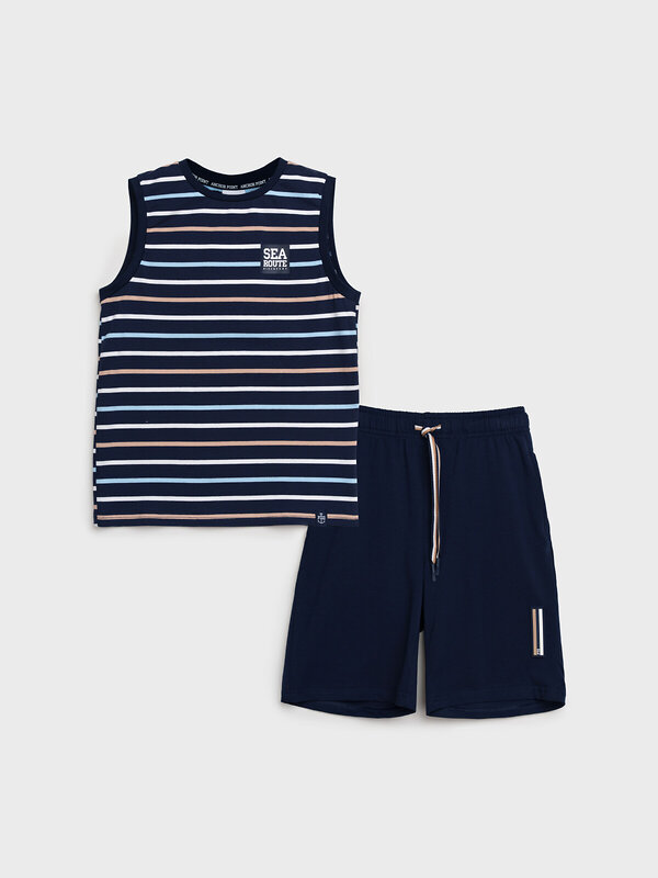 PLAYTODAY Комплект 537686 12511305 тёмно-синий,бежевый,белый