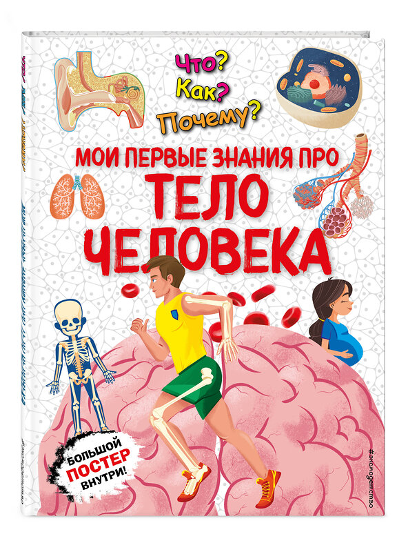 Эксмо "Что? Как? Почему? Мои первые знания про ТЕЛО ЧЕЛОВЕКА (с постером)" 541471 978-5-04-200508-4 