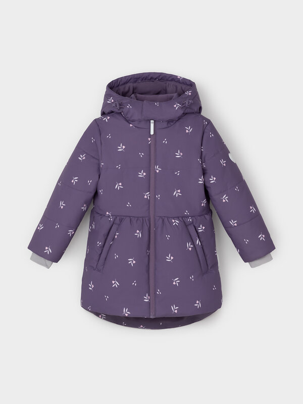 CROCKID Куртка 542259 ВК 38119/н/1 ГР темный баклажан, мини цветы