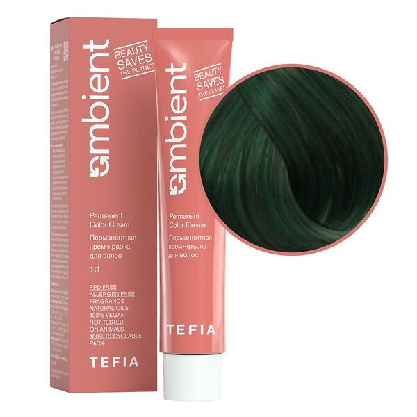 TEFIA  Ambient Перманентная крем-краска для волос / Зеленый корректор, 60 мл 545998 22269 