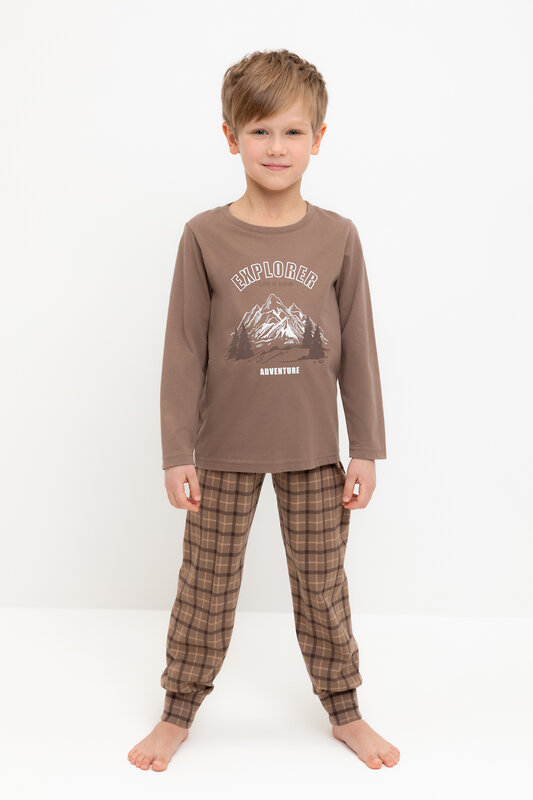 CROCKID Пижама 547465 К 1606 сосновая кора, праздничная клетка
